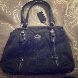 Coach - Mia Black/Purple Sateen Carryall Purse